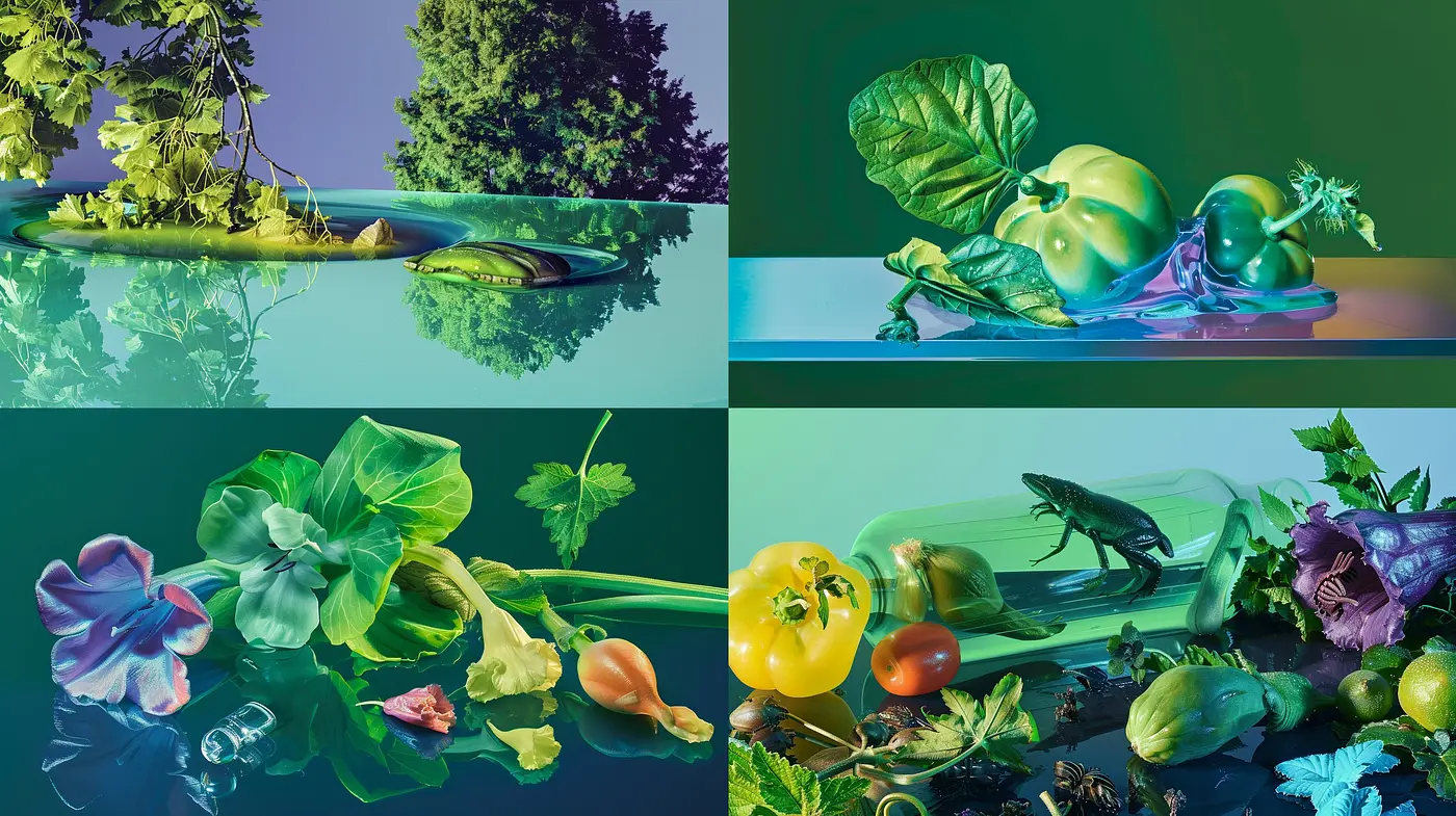 Luminous Botanical Dreamscape: A Fusion of Hyperrealism and Vibrancy - Midjourney sref style