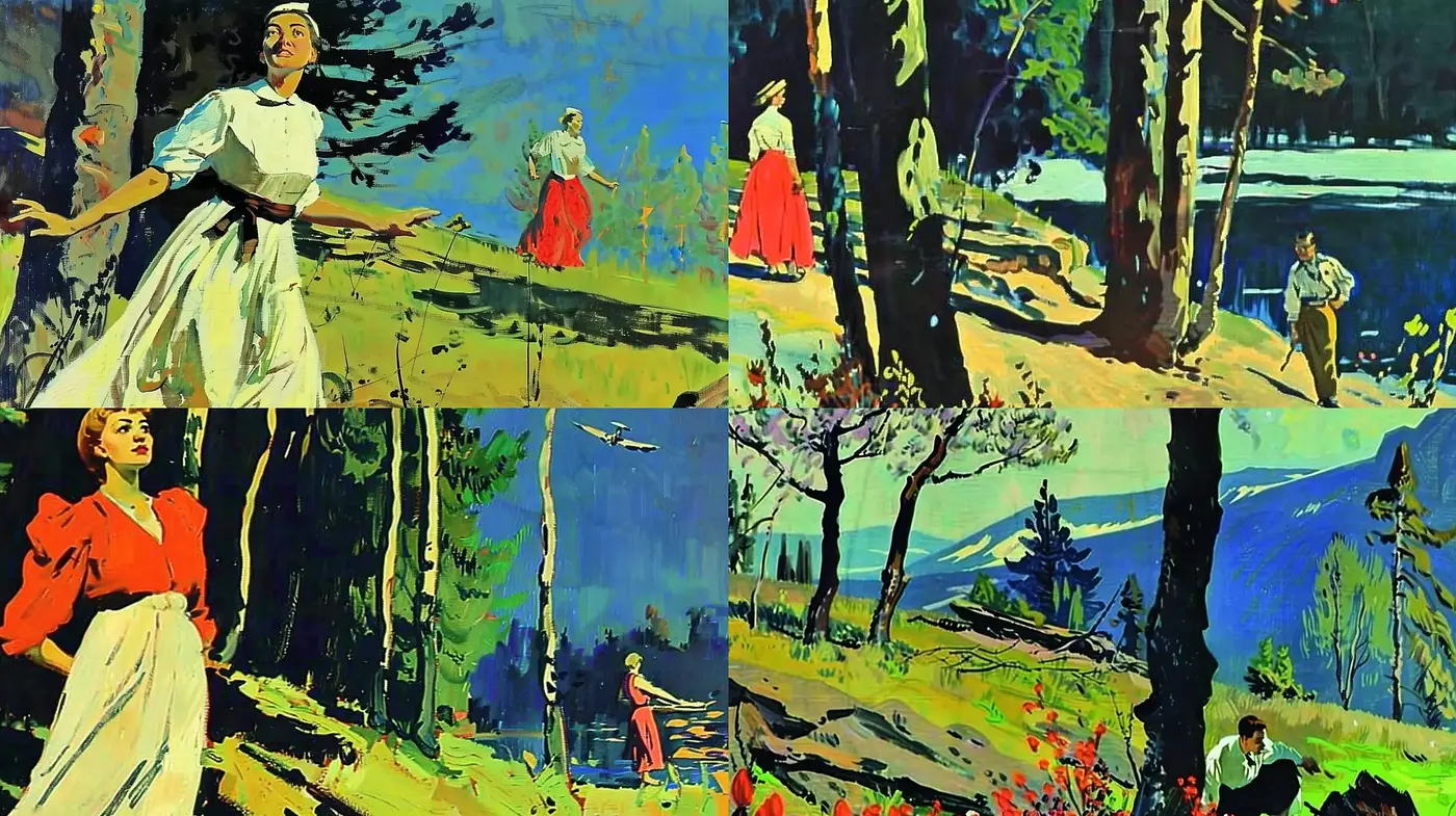 Vibrant Post-Impressionist Landscape Fusion - Midjourney sref style