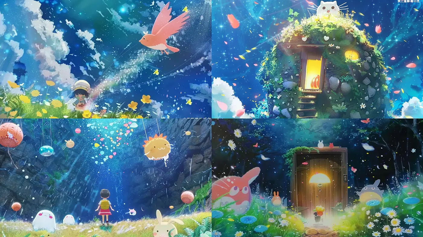 Enchanted Whimsicality: A Harmonious Blend of Anime Fantasy and Luminous Nature - Midjourney sref style