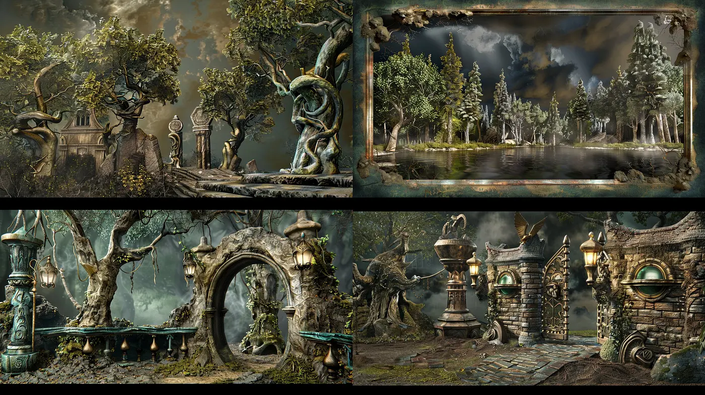 An Enigmatic Fusion of Mythical Mystique and Photorealistic Fantasy - Midjourney sref style