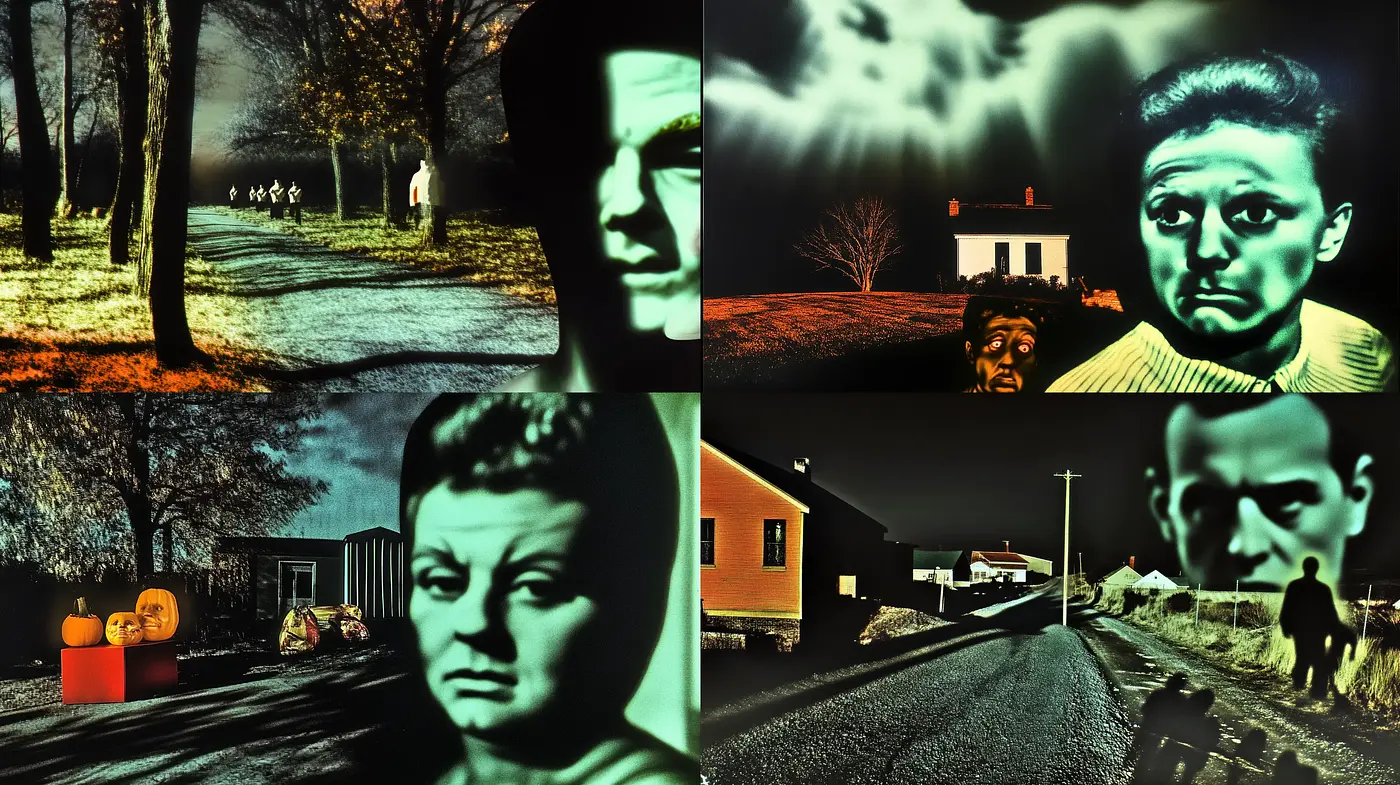 Nocturnal Hues and Expressive Features in Contemporary Twilight Vignettes - Midjourney sref style