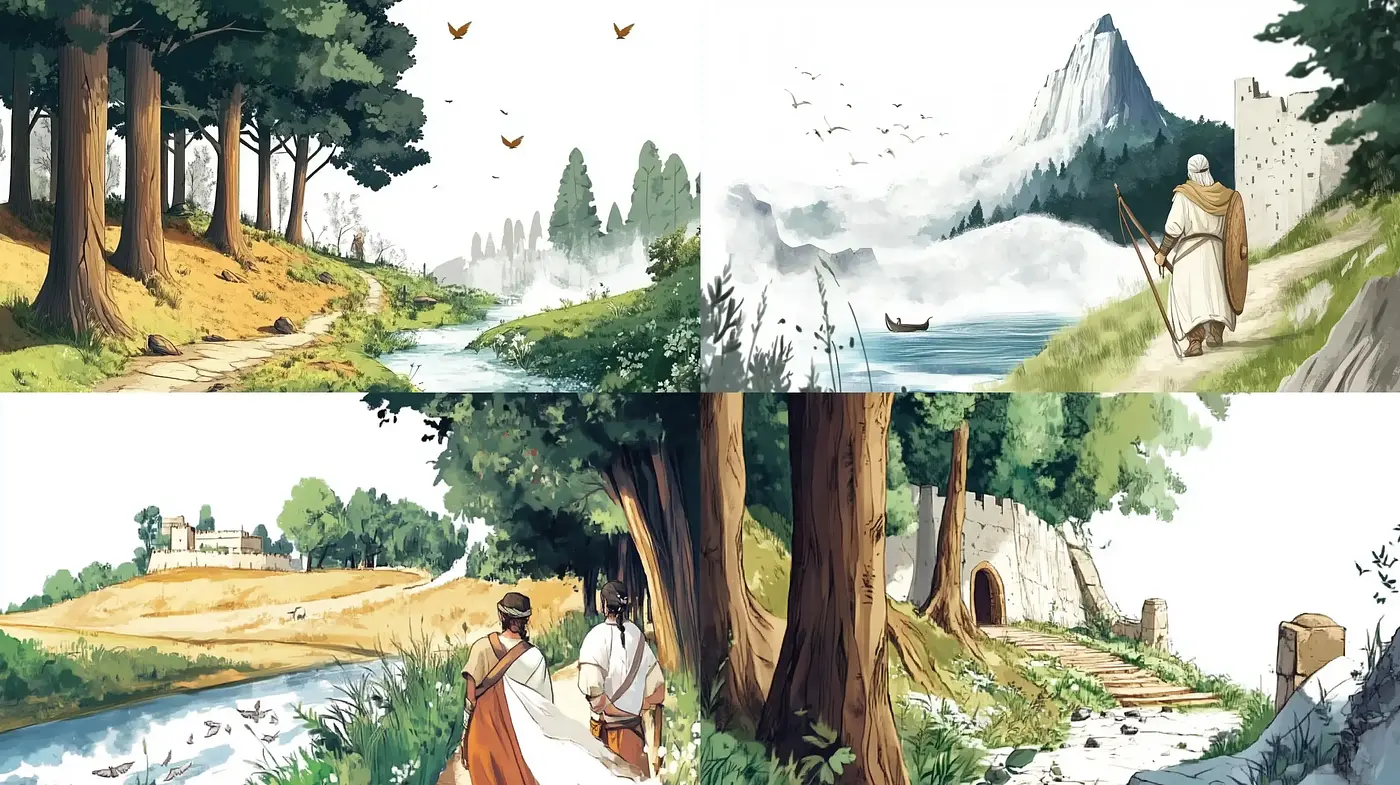 Idyllic Pastoral Scenes in Watercolor Serenity - Midjourney sref style