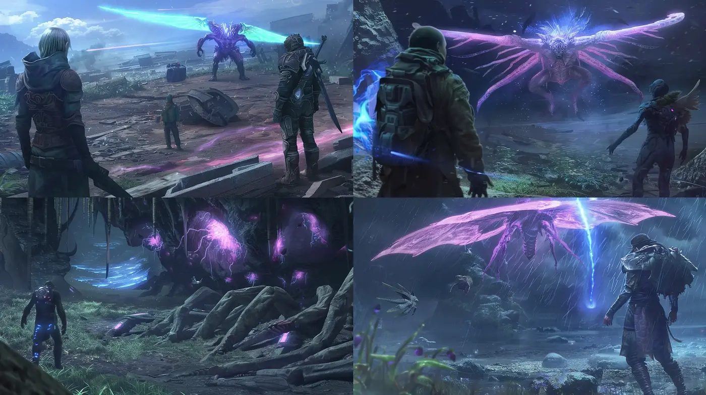 Ethereal Sci-Fi Tableau with Luminescent Accents - Midjourney sref style