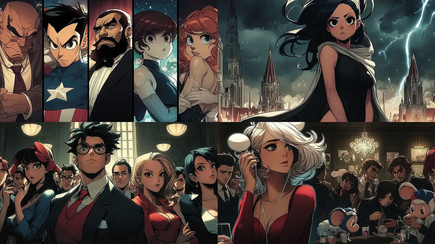 Dynamic and Engaging Cinematic Comic Style with Vintage Overtones - Midjourney sref style