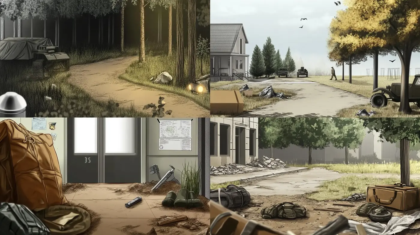 Post-Apocalyptic Serenity: A Blend of Tranquility and Decay - Midjourney sref style