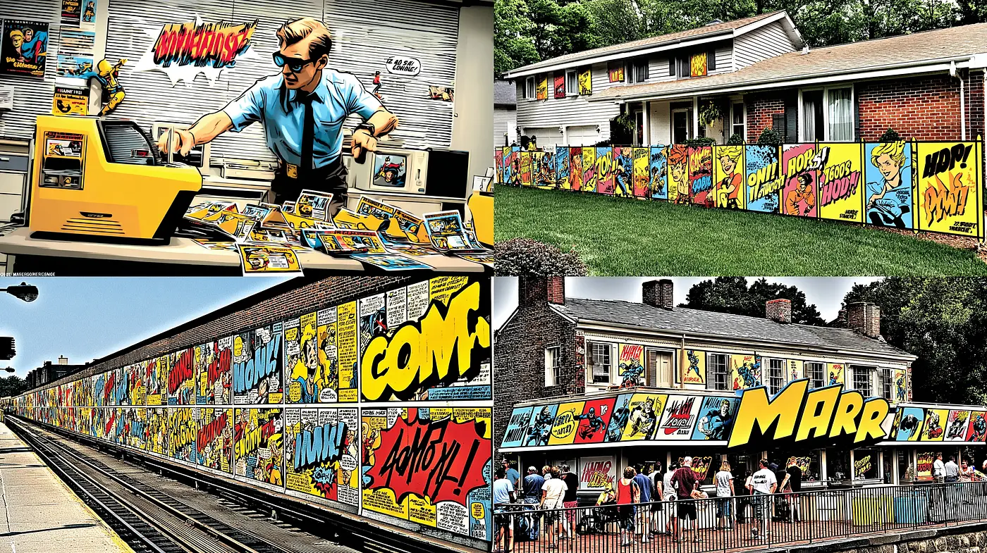 Vibrant Comic-Inspired Style with Consistent Comic Strip Elements - Midjourney sref style