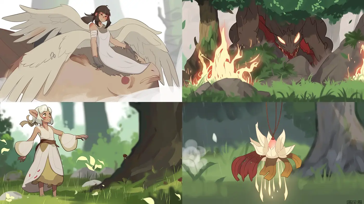 Ethereal Nature and Mythical Creatures: A Harmonious Blend of Soft Tones and Fantasy Elements - Midjourney sref style