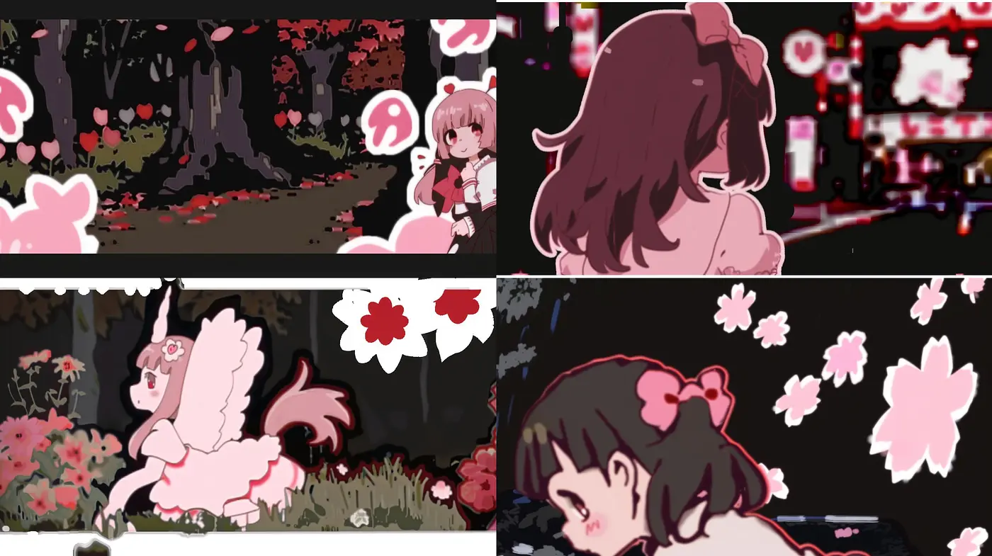 Whimsical Anime-Inspired Illustrative Style with Consistent Muted Palette - Midjourney sref style