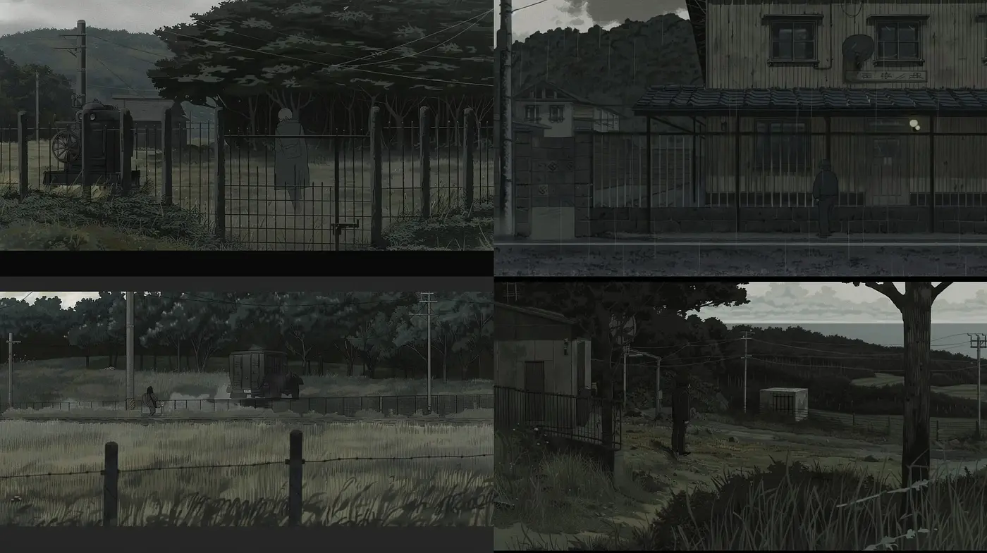 Monochromatic Serenity in a Post-Apocalyptic Silence - Midjourney sref style