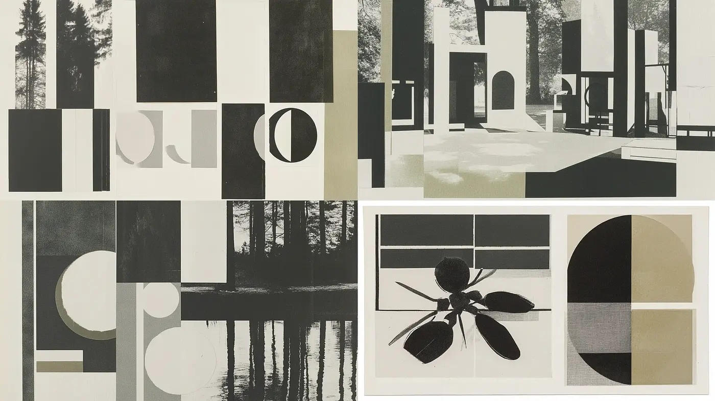 Monochromatic Harmony and Geometric Abstraction - Midjourney sref style