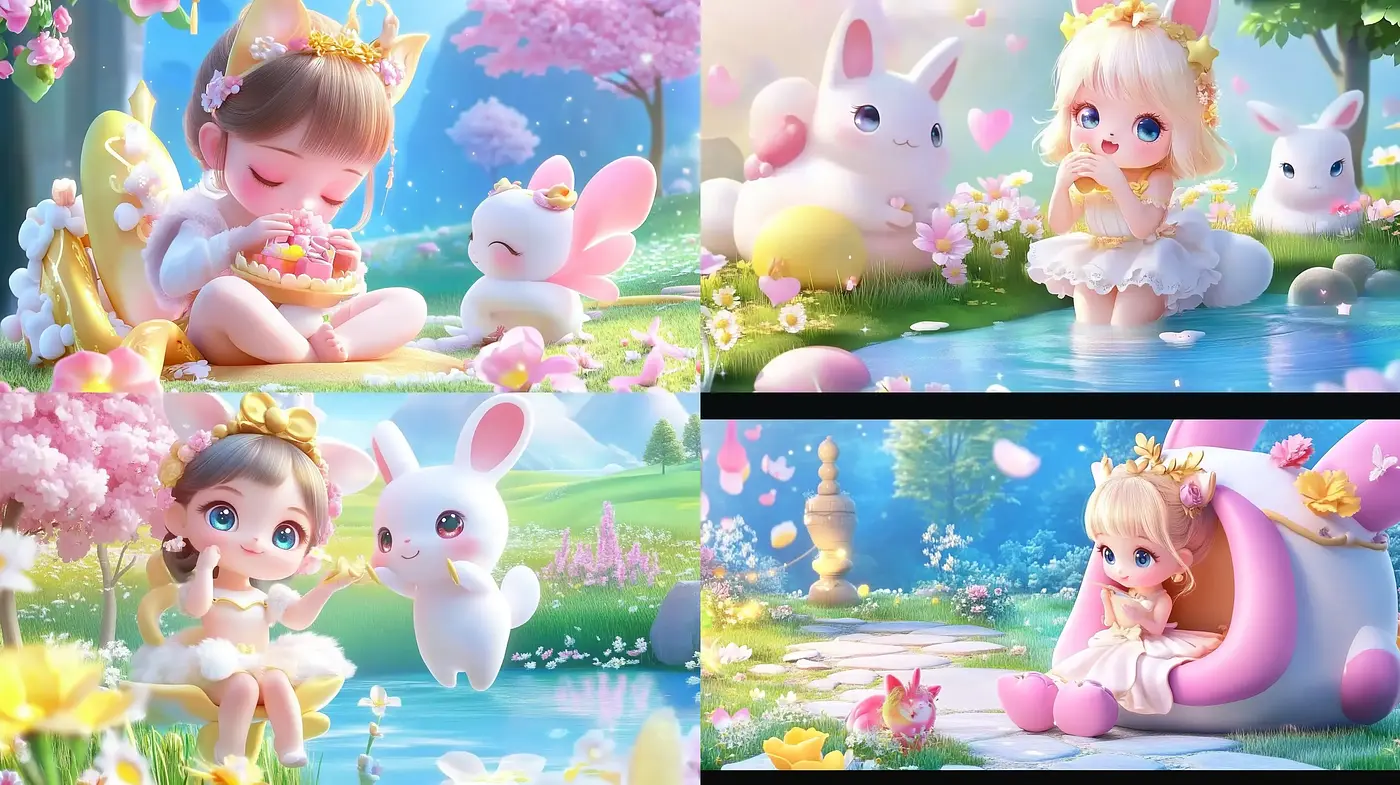 Enchanted Springtime Fantasy with Whimsical Pastel Harmony - Midjourney sref style