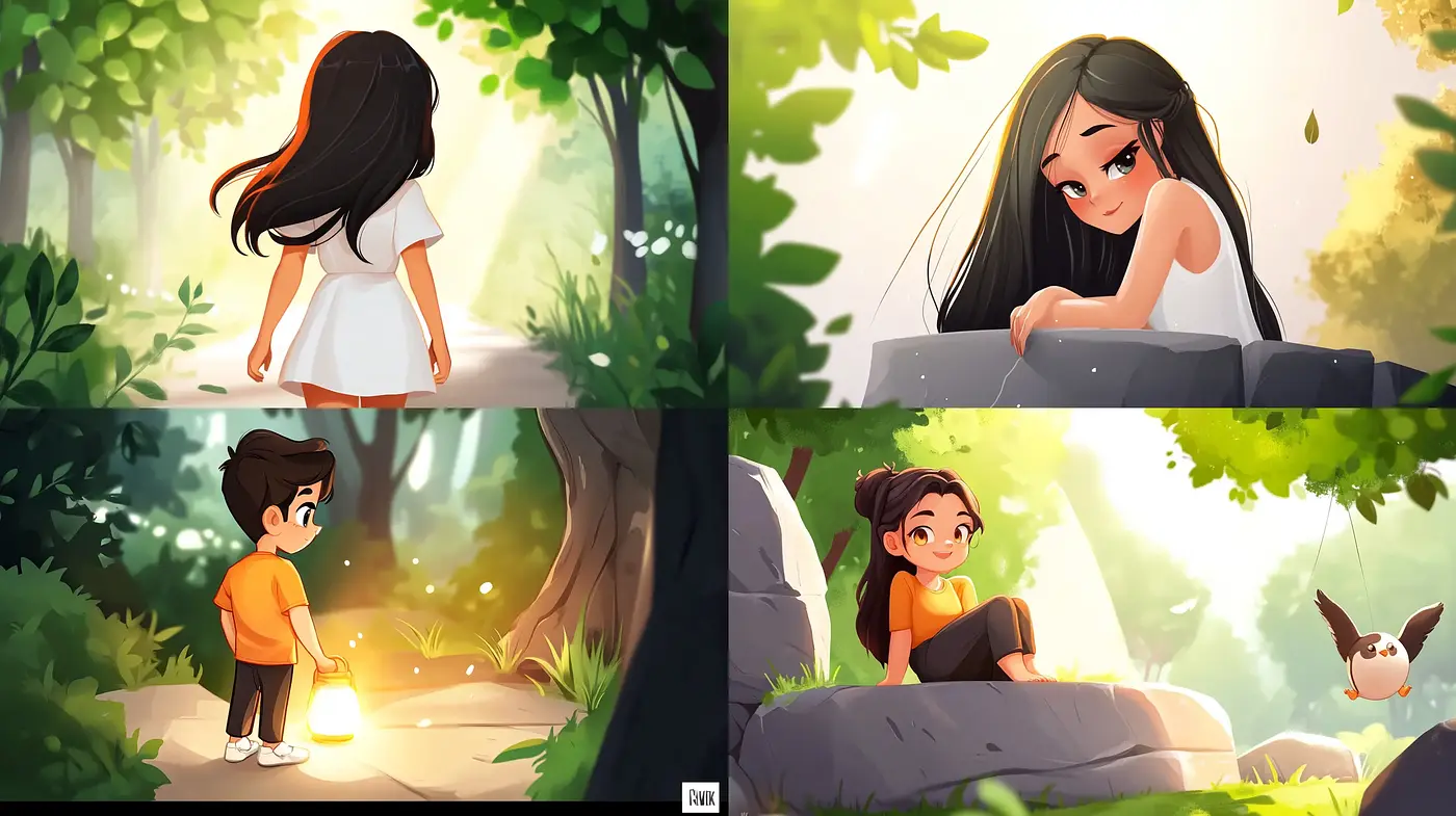 Luminous and Heartwarming Digital Pastoral Vignettes - Midjourney sref style