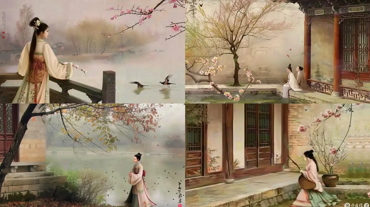 Tranquil East Asian Elegance with Ethereal Overtones - Midjourney sref style