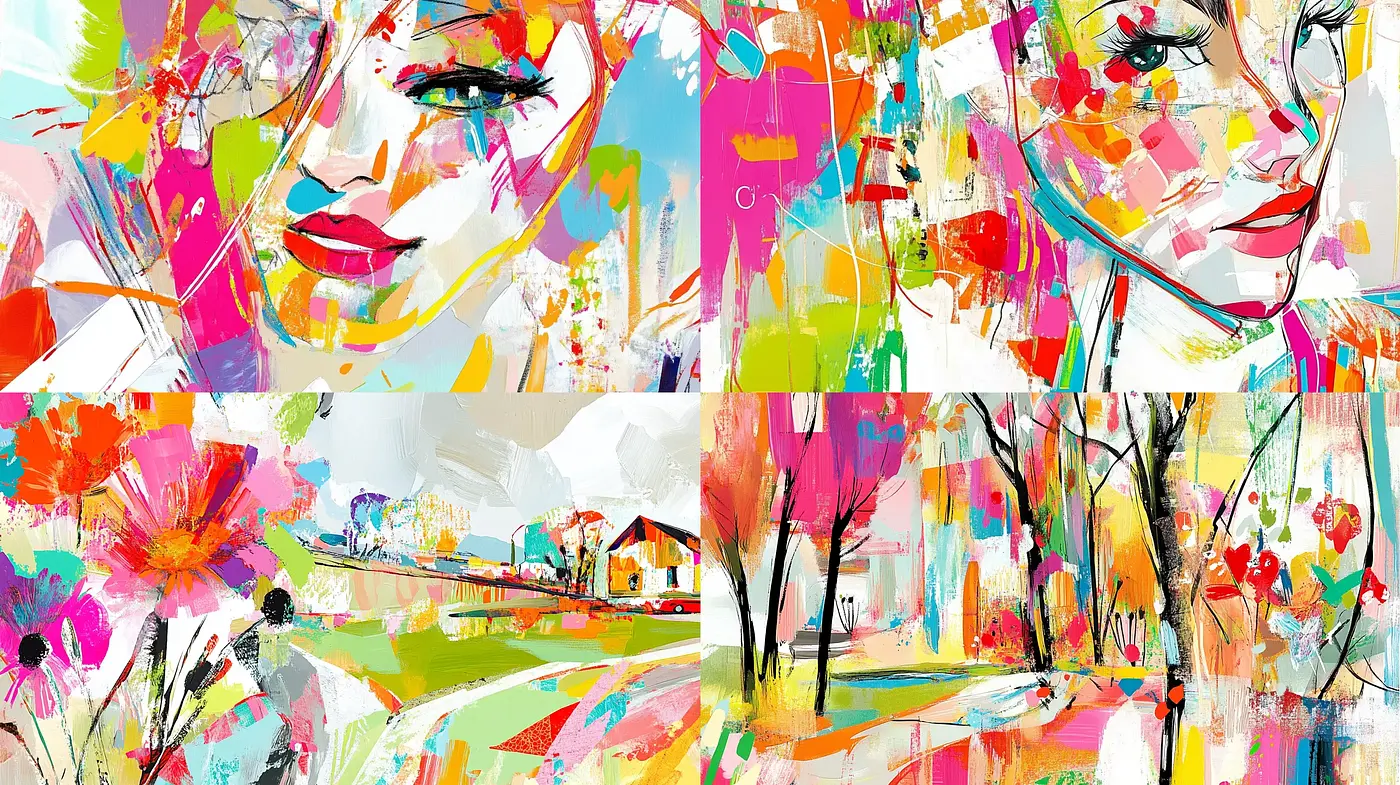 Vibrant Abstract Expressionist Fusion - Midjourney sref style