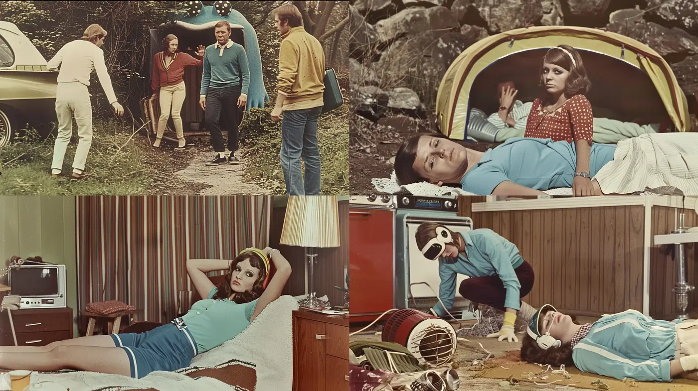 Retro Cinematic Stills with a Nostalgic 70s Aesthetic - Midjourney sref style