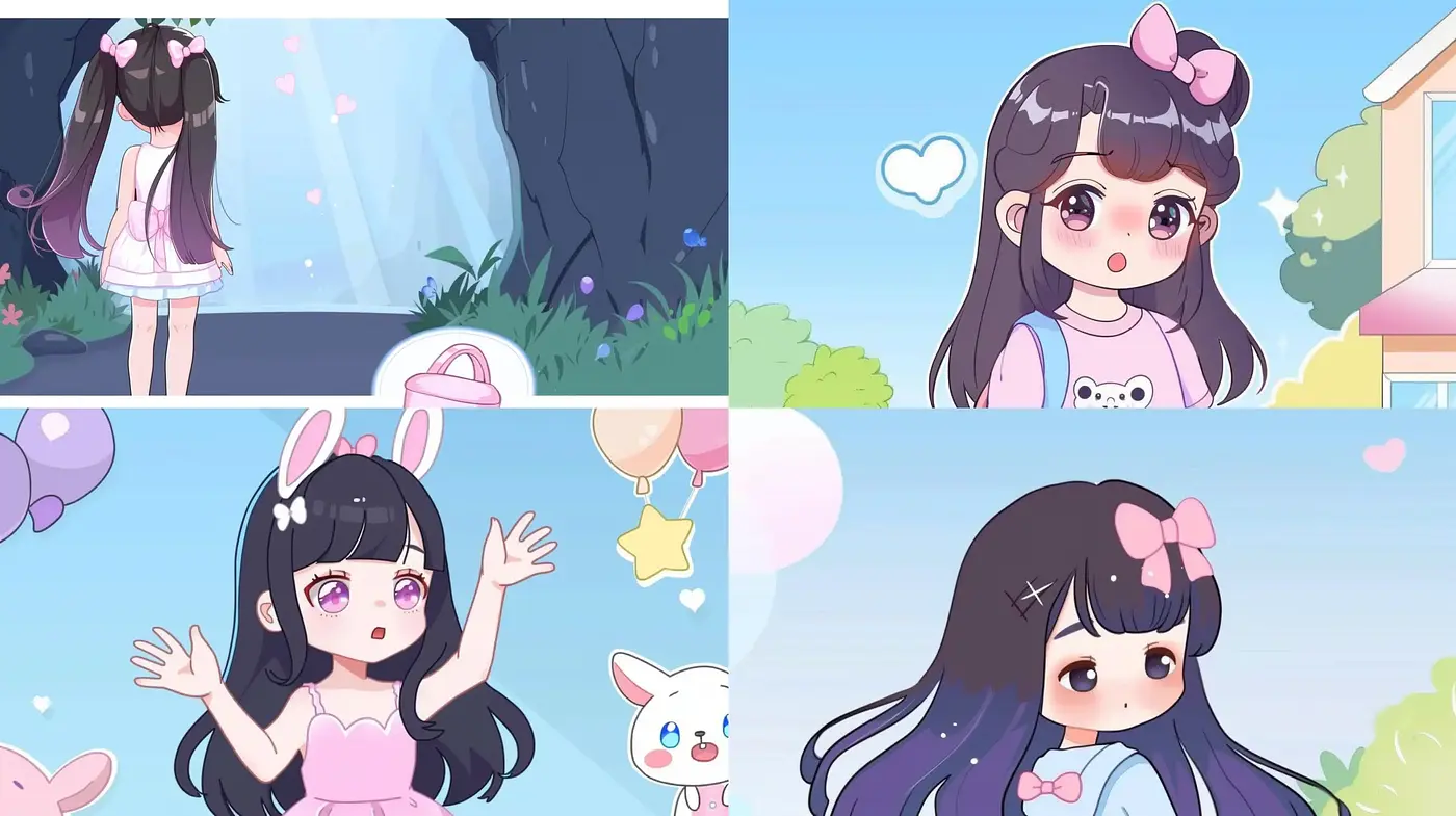 Whimsical Anime-Inspired Pastel Vignettes - Midjourney sref style