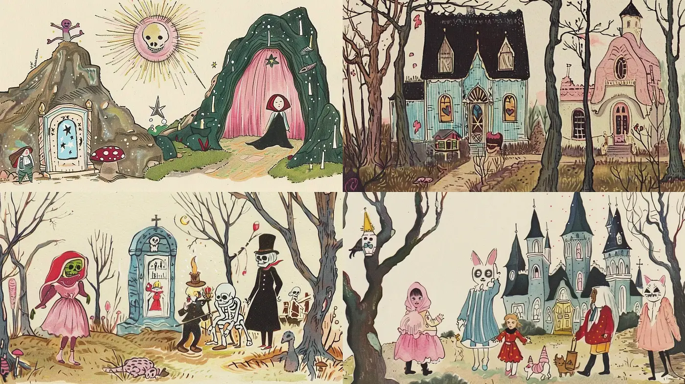 Enchanted Whimsy: A Glimpse Through a Fairy-Tale Lens - Midjourney sref style