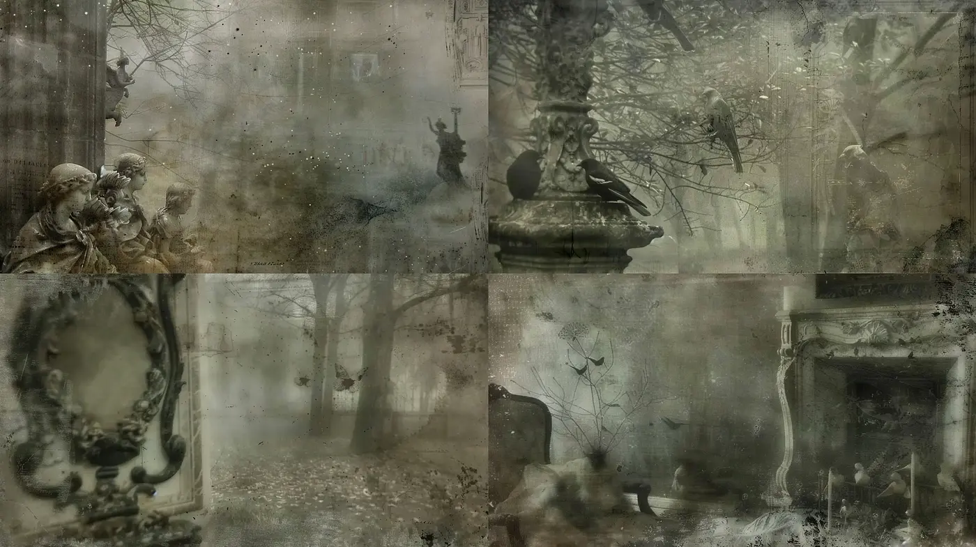 Ethereal Monochromatic Dreamscapes - Midjourney sref style