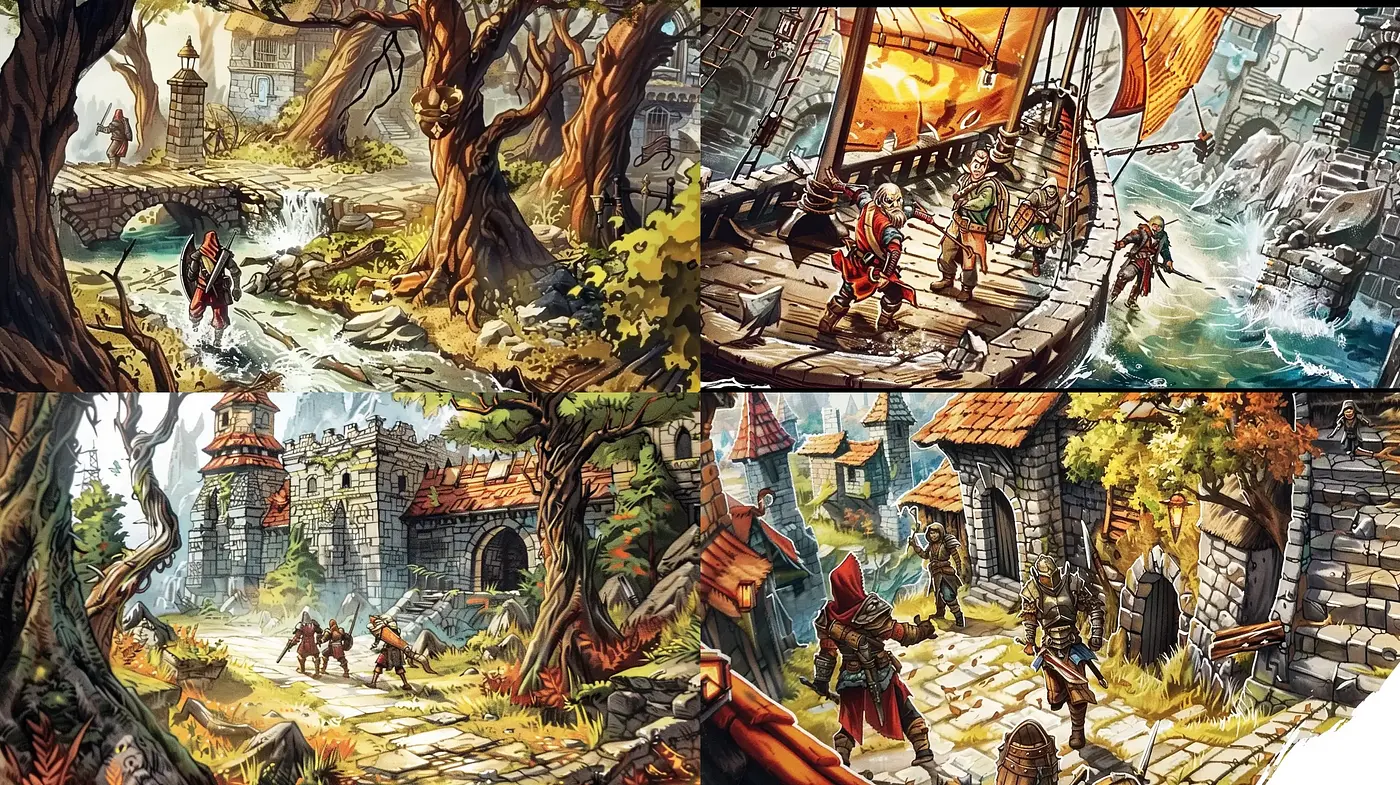 Enchanted Tales of Medieval Fantasy - Midjourney sref style