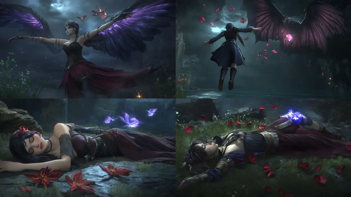 Ethereal Nocturne: A Consistent Tapestry of Dark Fantasy Imagery - Midjourney sref style