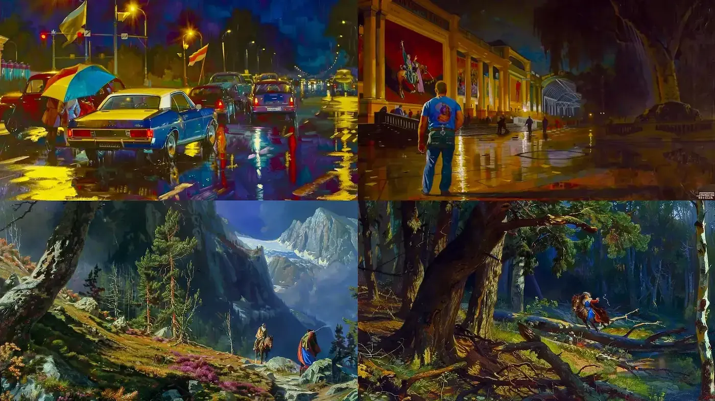 Cinematic Luminescence: Evoking the Golden Age of Illustrative Film Posters - Midjourney sref style