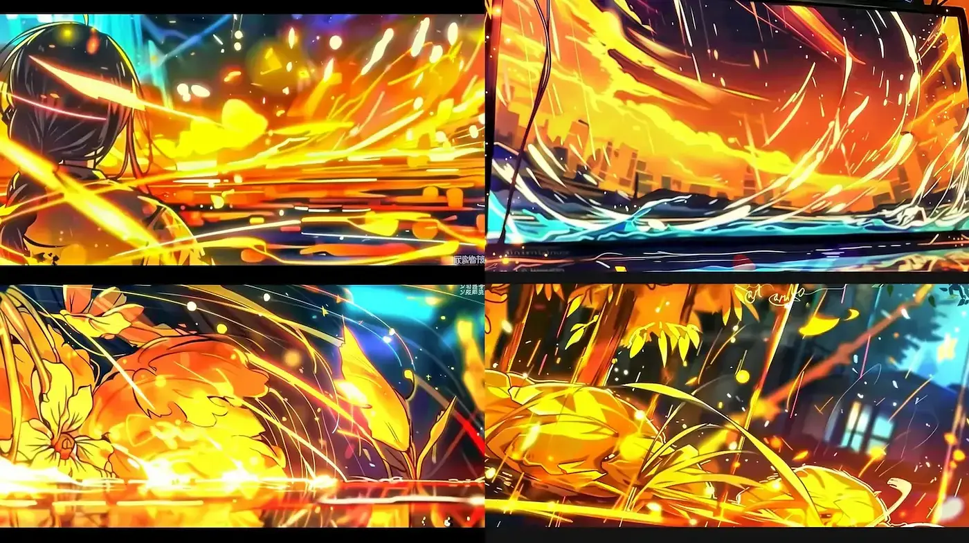 Dynamic and Vivid Scenes with Intense Color Compositions - Midjourney sref style