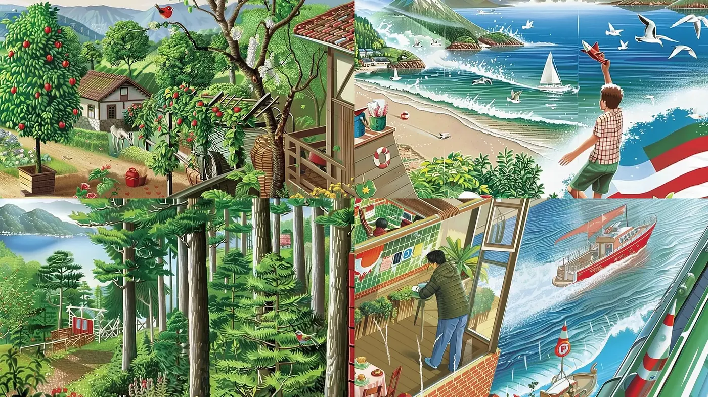 Vibrant Tropical Serenity: A Nostalgic Narrative - Midjourney sref style