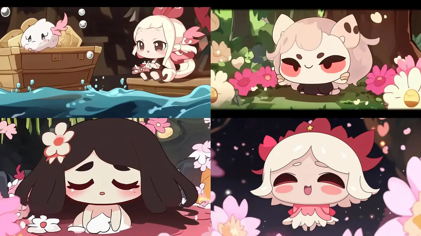 Enchanted Blossom Dreamscape in Stylized Anime - Midjourney sref style