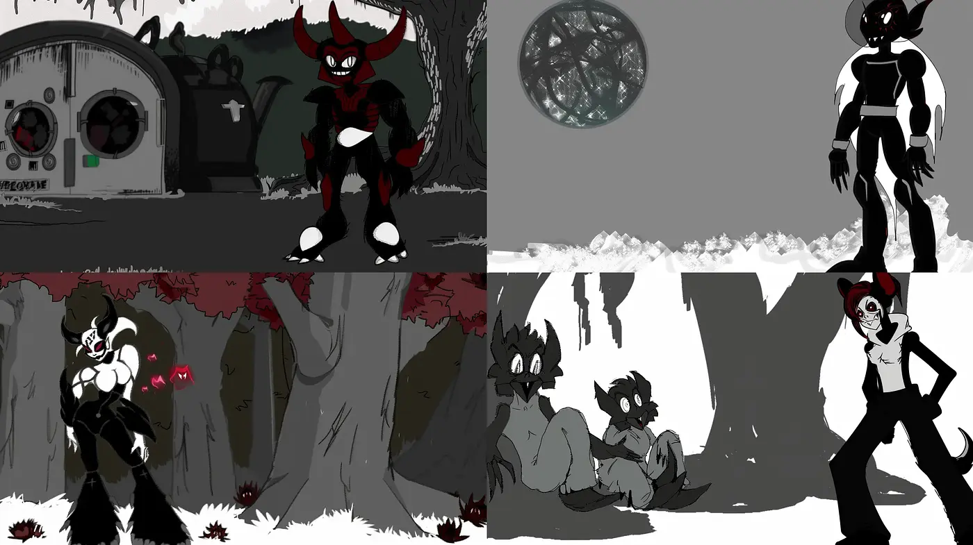 Monochromatic Shadowplay: Stylized Noir with a Graphic Edge - Midjourney sref style