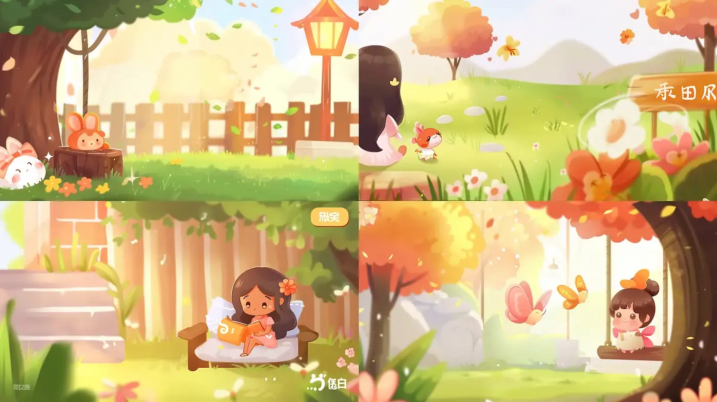 Charming Whimsical Scenes Captured in Pastel Colors - Midjourney sref style