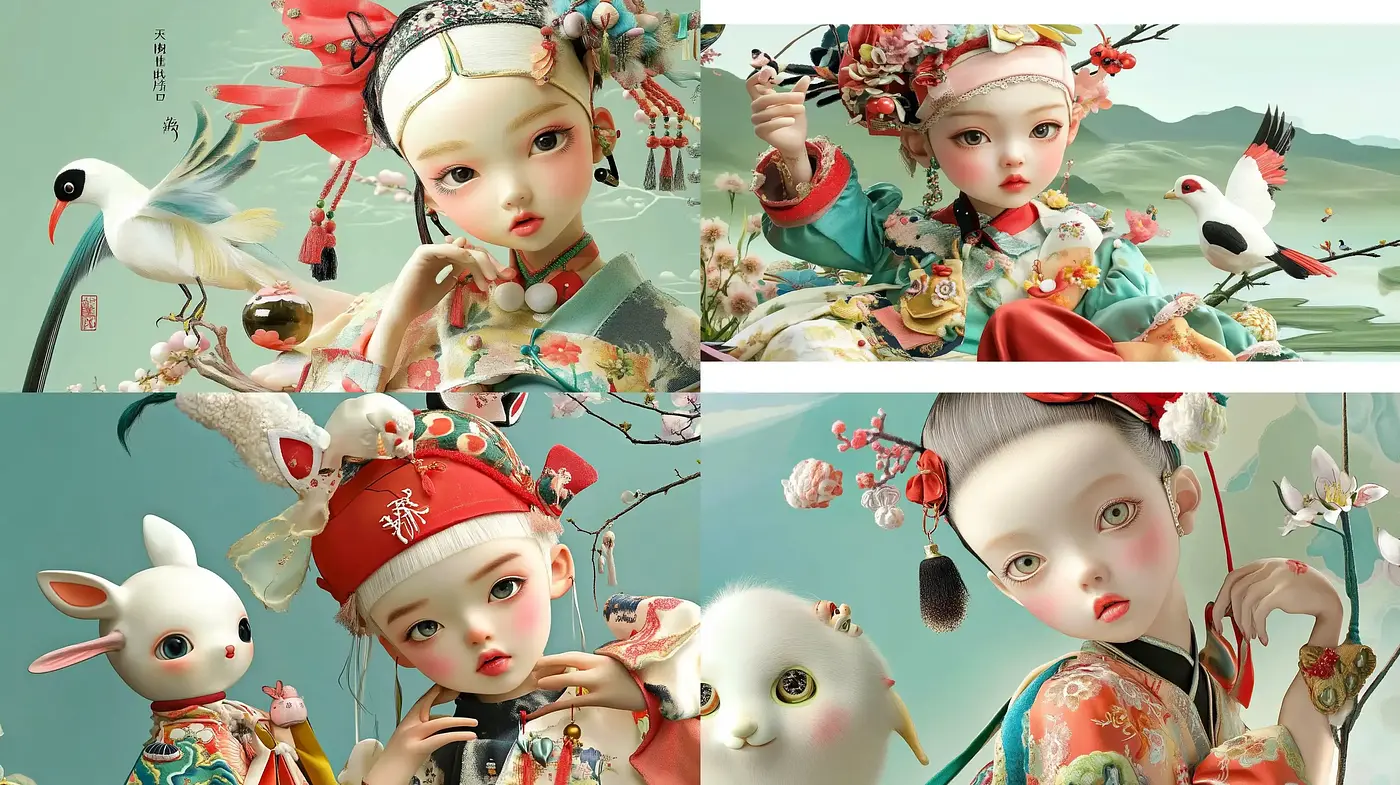 Ethereal East Asian Illustration with Artistic Flair - Midjourney sref style