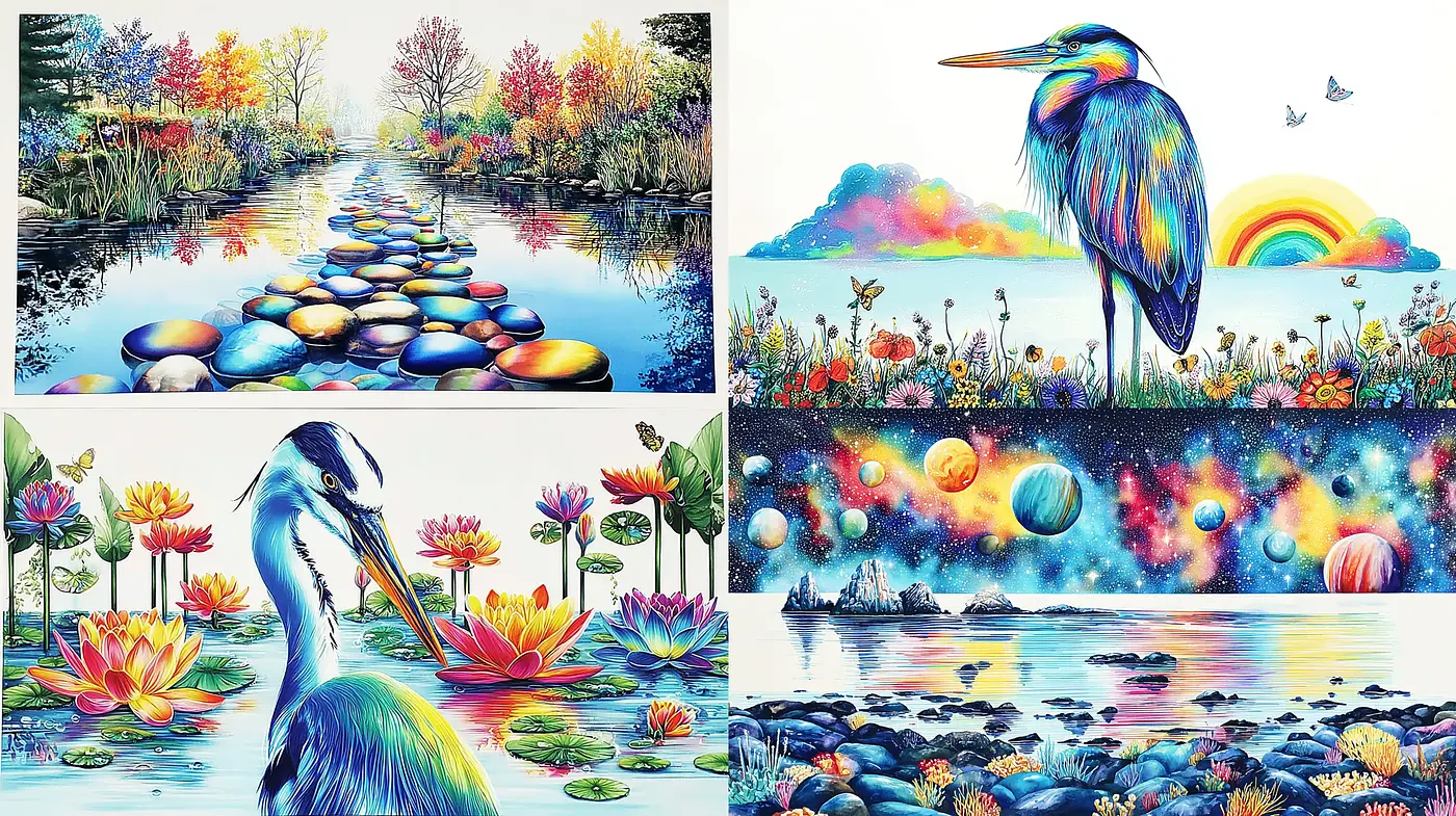 Vibrant and Whimsical Artistic Style with Nature Themes - Midjourney sref style
