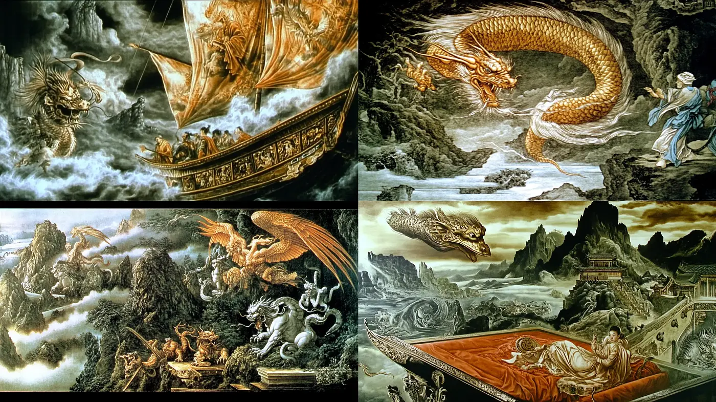 Mythological Drama in Baroque-Inspired Tableaux - Midjourney sref style