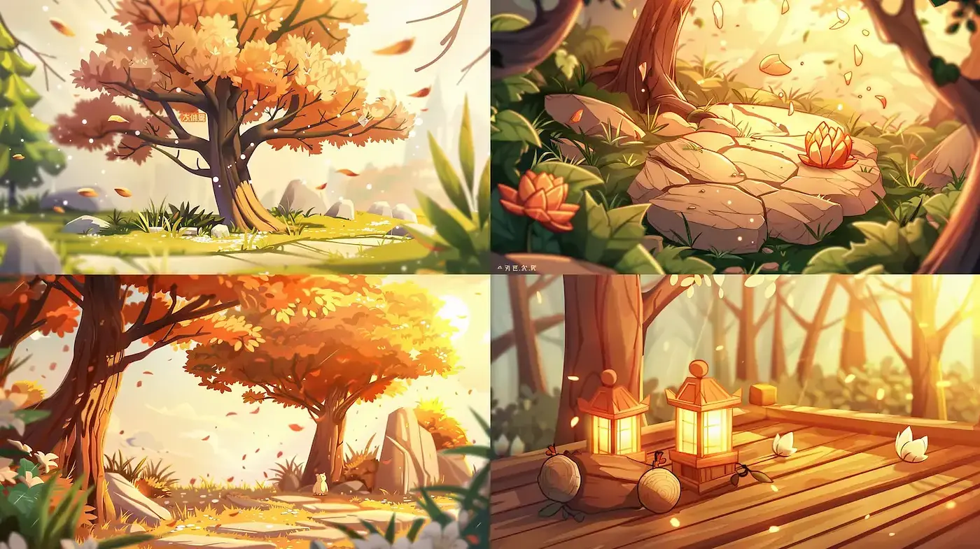 Warm Golden Hour Luminance and Tranquil Nature Scenes - Midjourney sref style