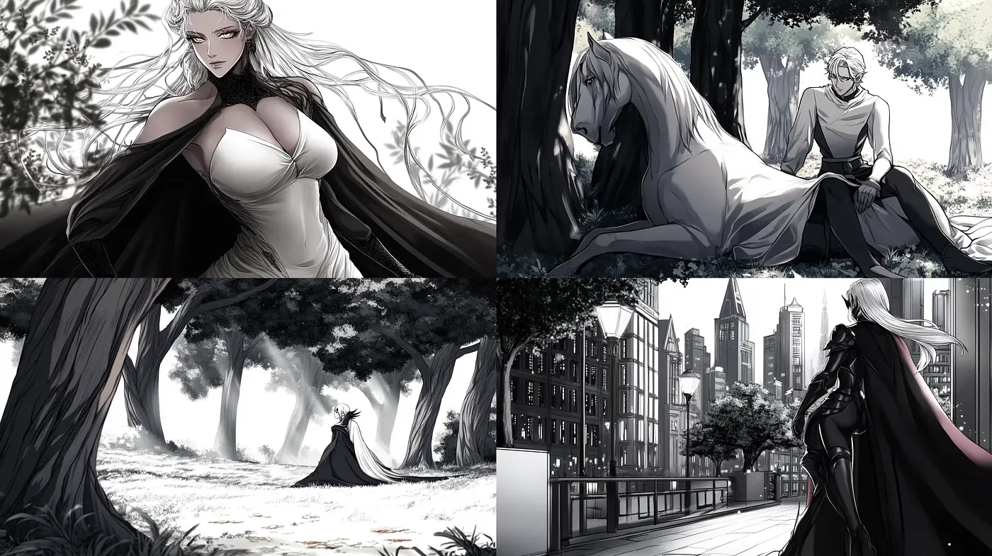 Monochromatic Elegance with Ethereal Overtones - Midjourney sref style
