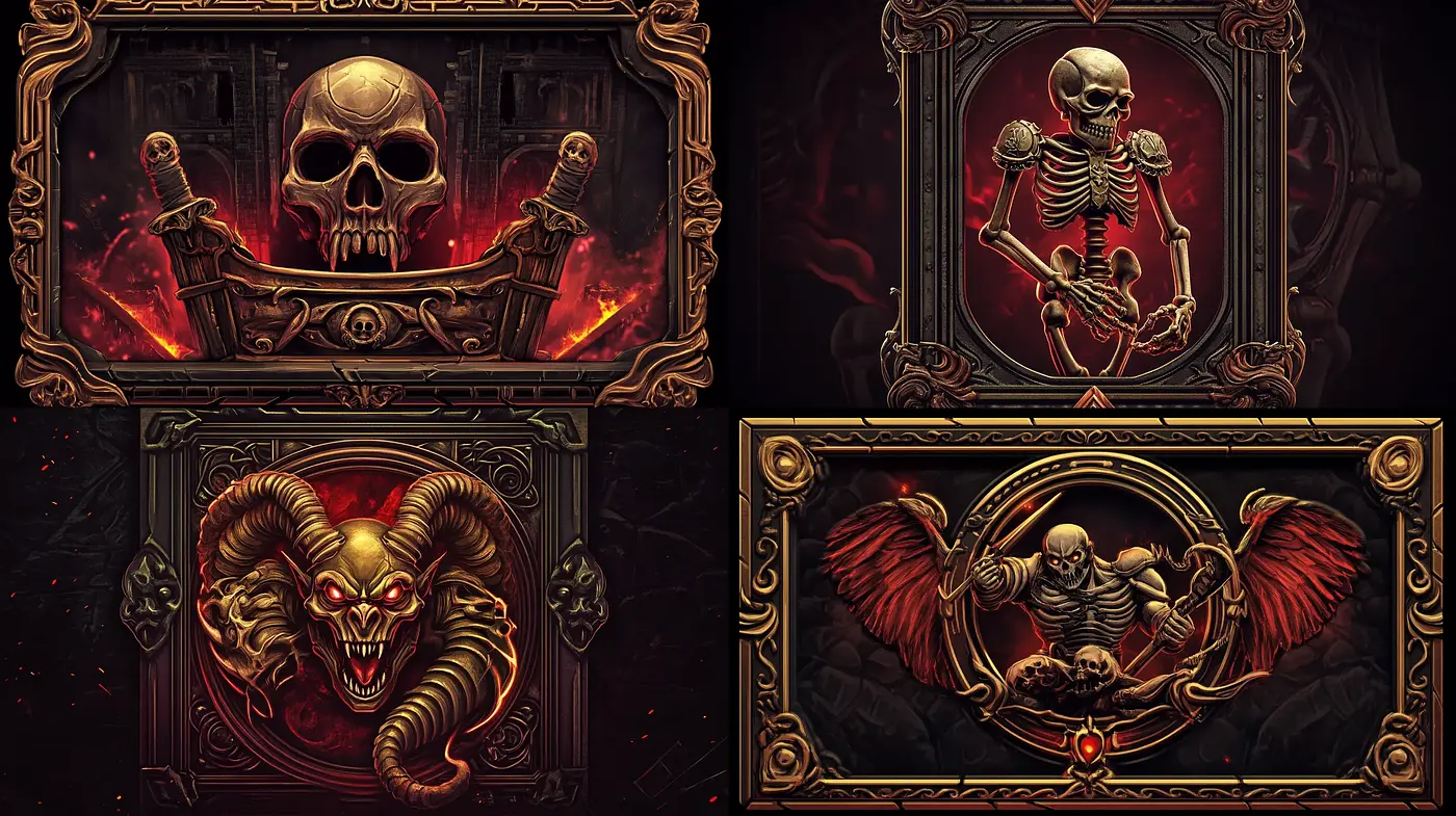 Gothic Elegance: A Dark Symmetry in Blood and Midnight Hues - Midjourney sref style