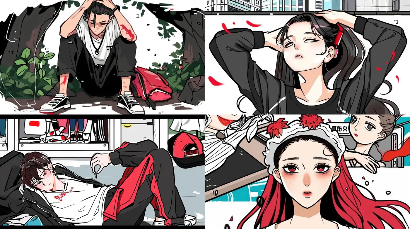 Contemporary Anime-Inspired Illustrative Digital Art - Midjourney sref style