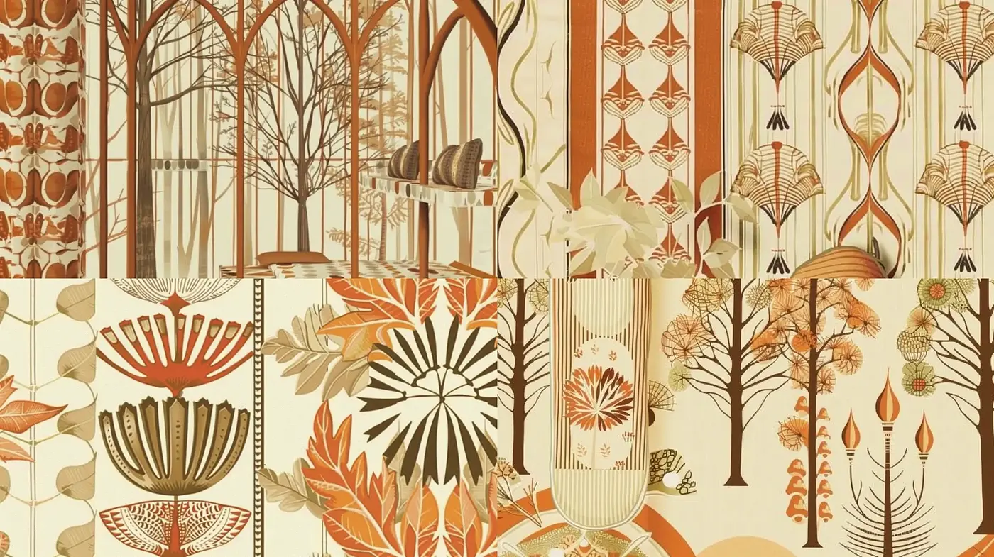 Autumnal Botanical Symphony in Art Nouveau - Midjourney sref style