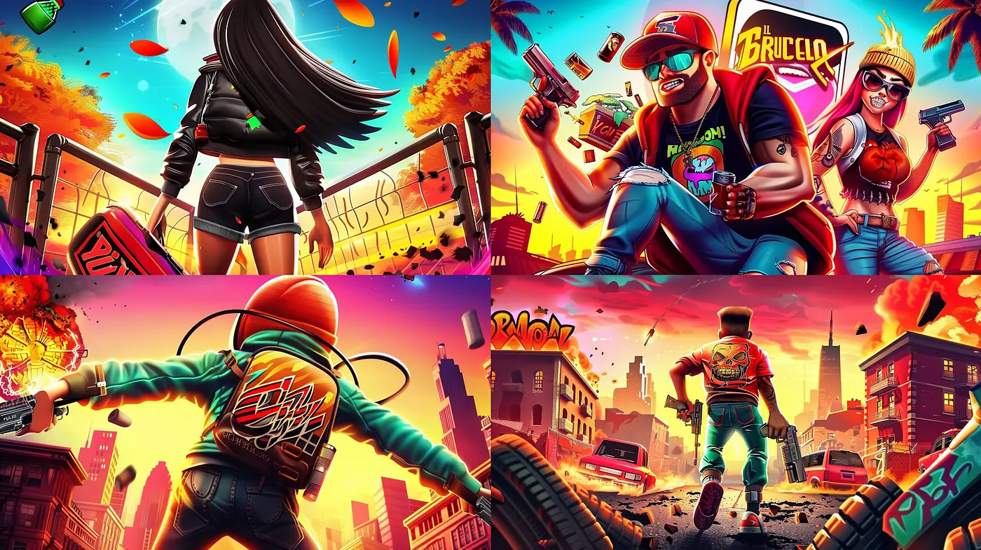 Vibrant Retro Street Art Fusion - Midjourney sref style