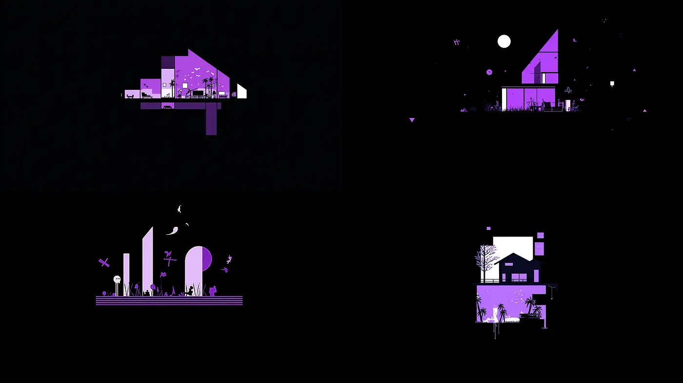 Stylized Minimalistic Architecture with a Modern Aesthetic - Midjourney sref style