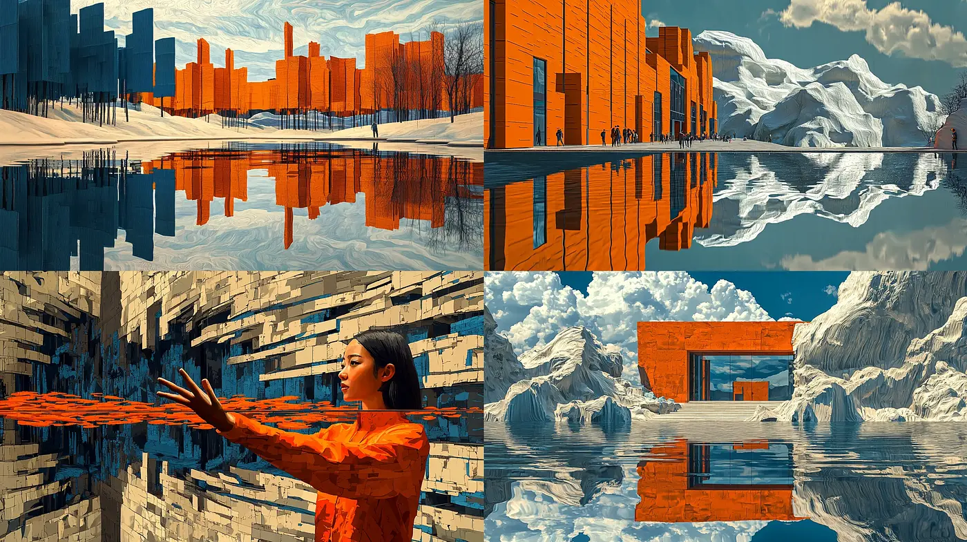 Reflected Realms of Saturated Contrast - Midjourney sref style