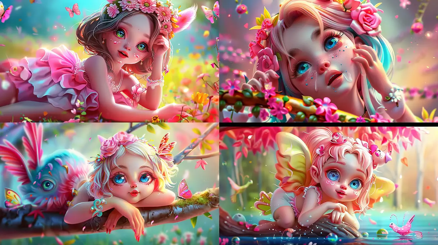 Enchanted Whimsy: A Celebration of Pastel Dreamscapes and Fantastical Innocence - Midjourney sref style