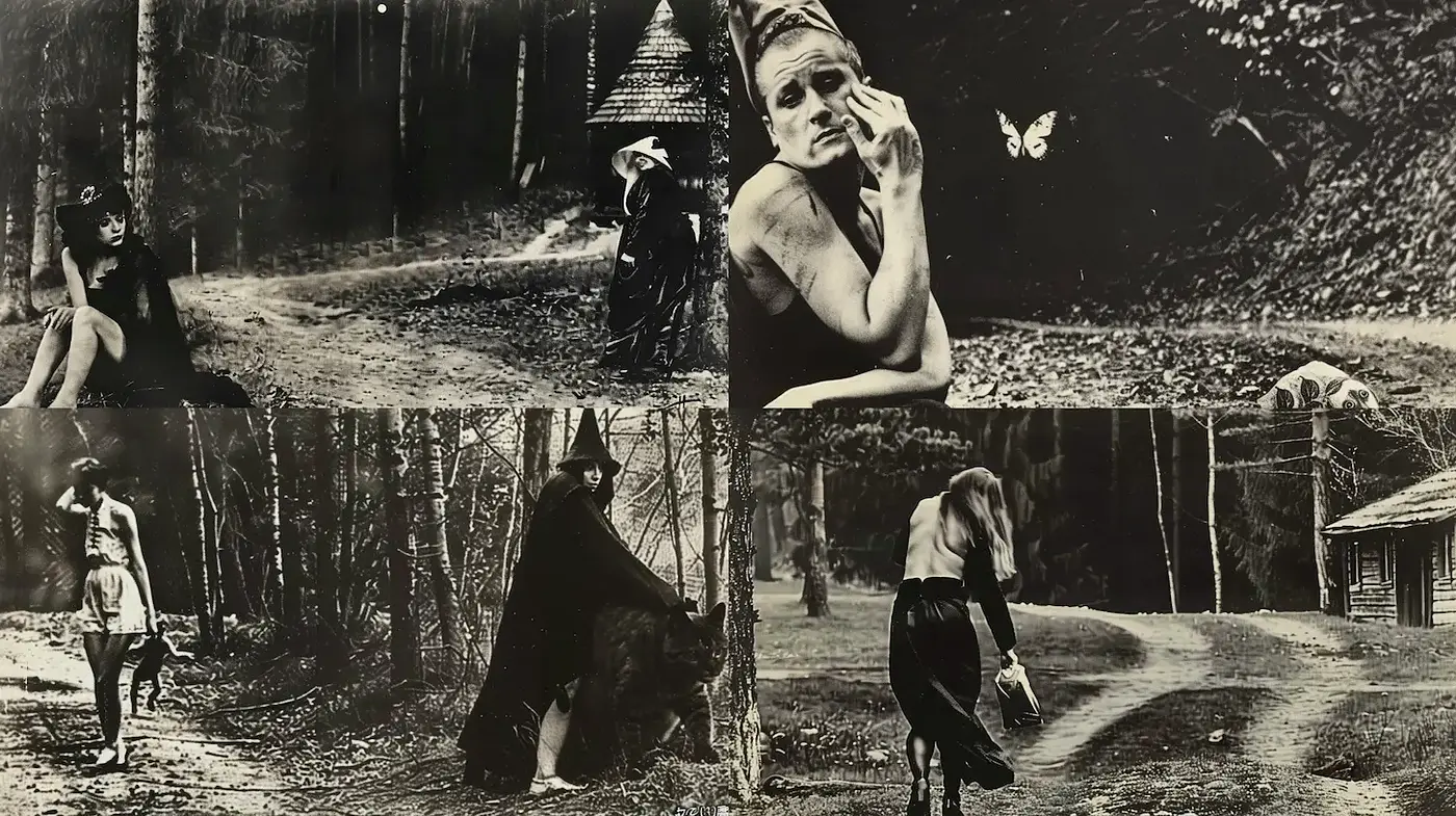 Ethereal Black and White Depictions with a Surreal Atmosphere - Midjourney sref style