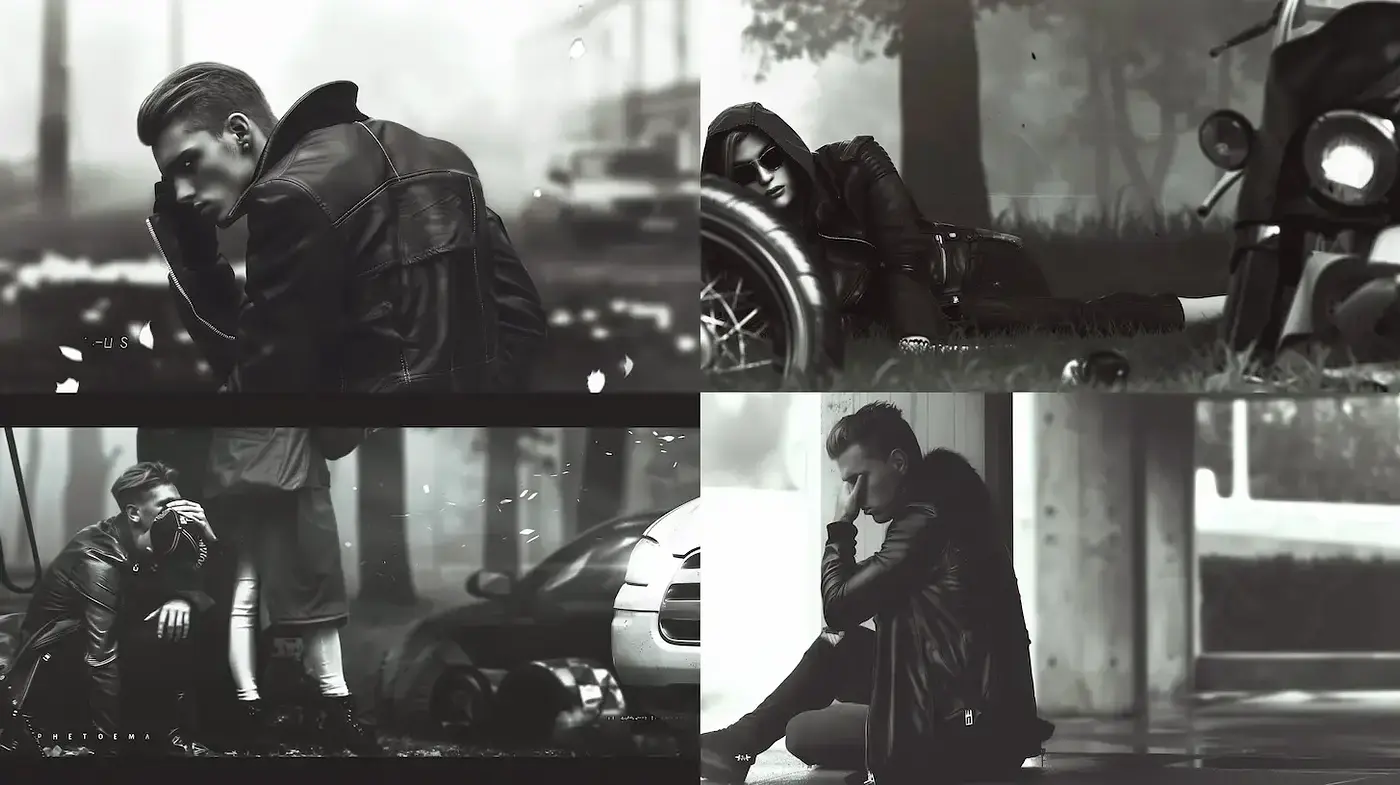 Dark and moody aesthetic with a gritty, urban vibe - Midjourney sref style