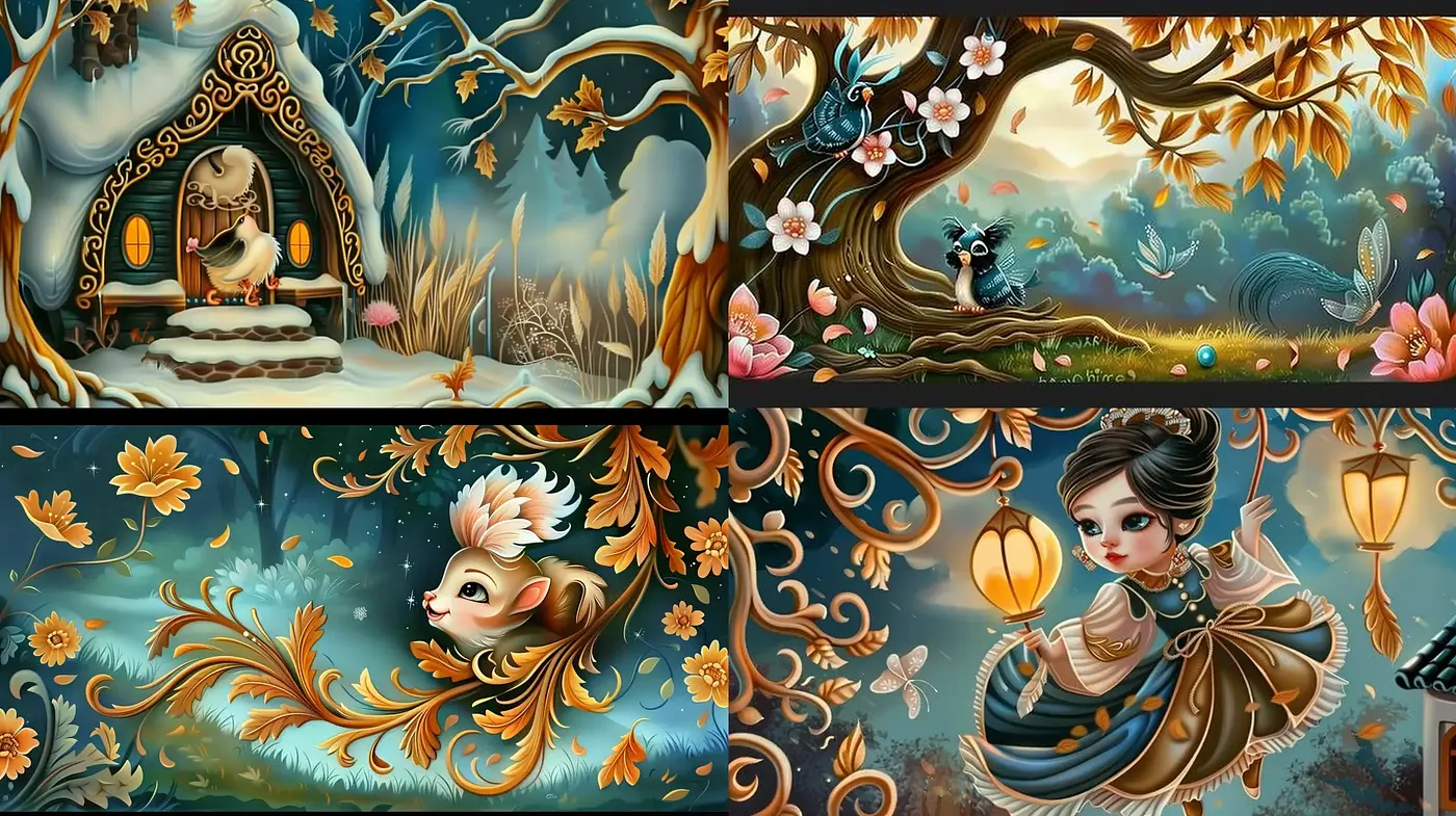 Enchanting Tales of Whimsical Fantasy Art - Midjourney sref style