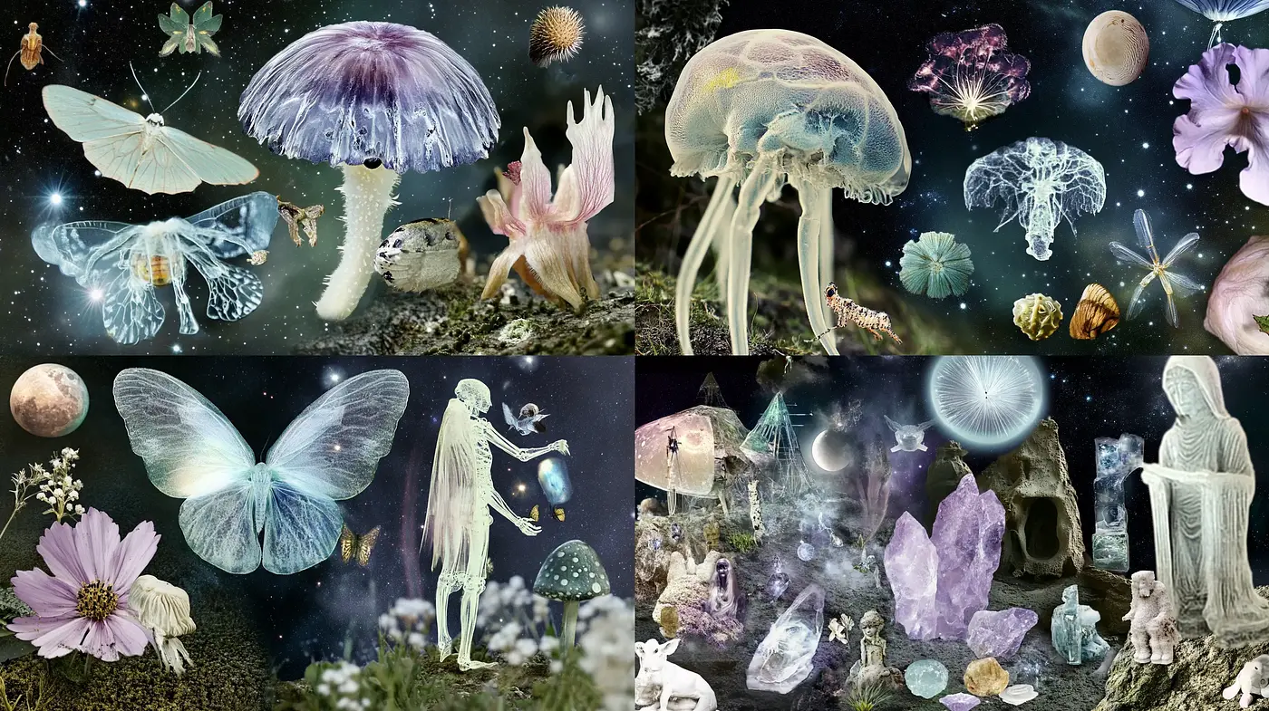 Ethereal Dreamscapes with a Whimsical Surrealist Touch - Midjourney sref style