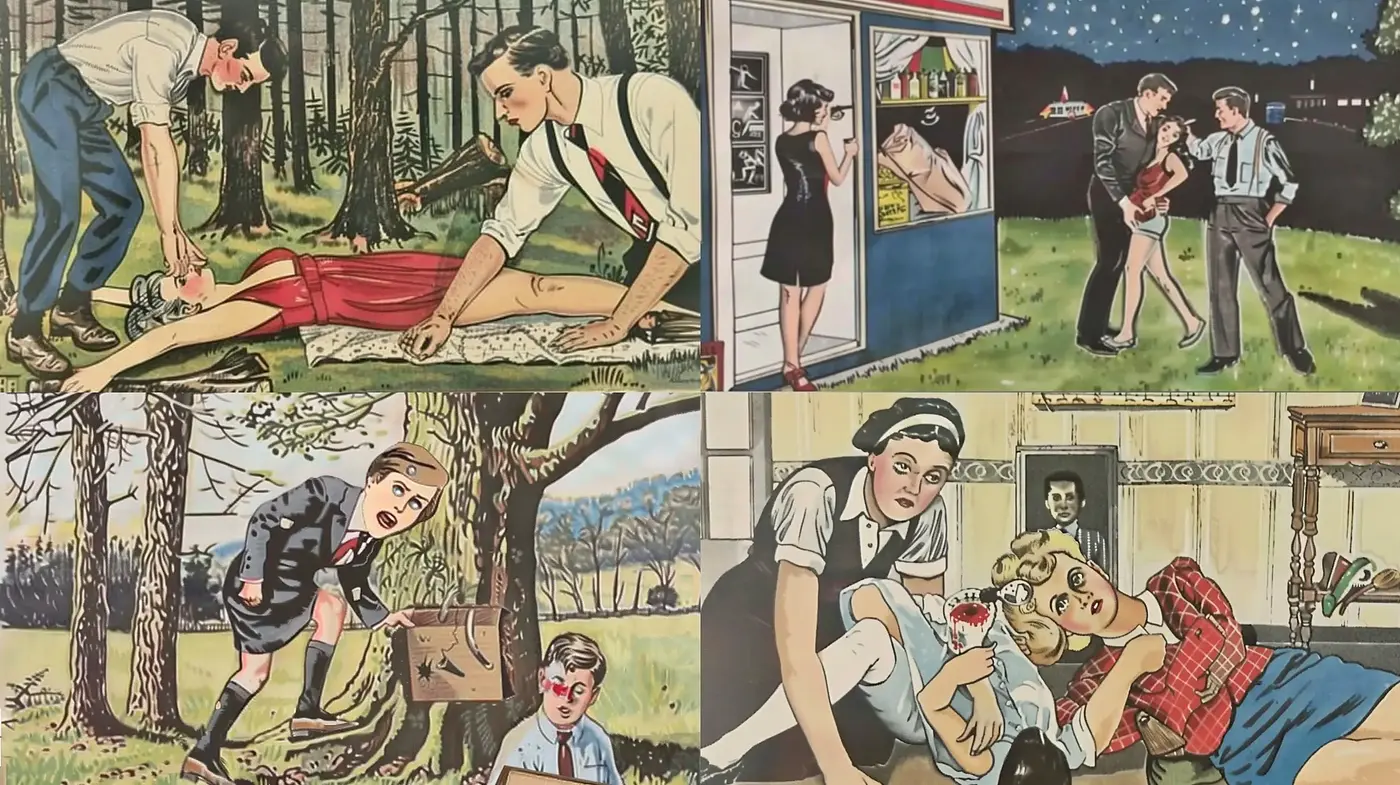 Retro Comic Book Narratives: A Stylized Nostalgic Homage - Midjourney sref style