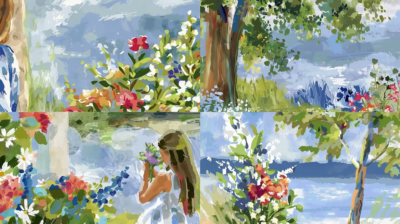 Impressionist Blossoms of Pastel Hues - Midjourney sref style