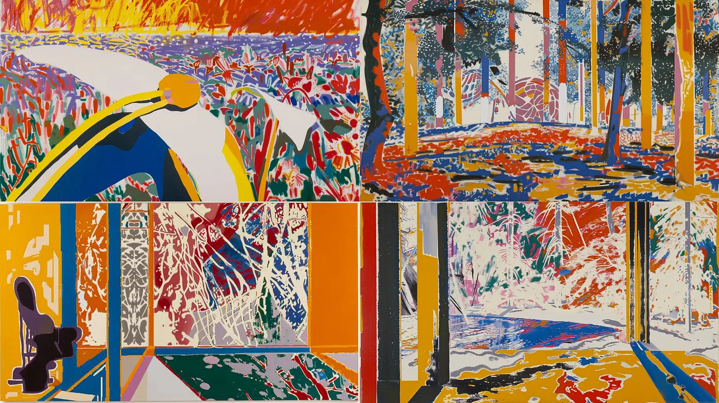 Vibrant Abstract Expressionism with Bold Graphic Lines and Energetic Palette - Midjourney sref style
