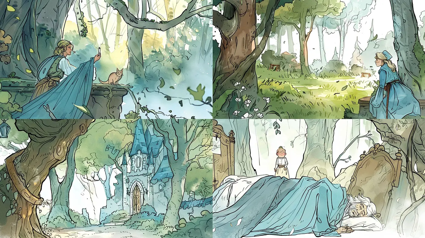 Dreamlike Watercolor Fantasia: A Homage to Ethereal Storybook Illustrations - Midjourney sref style